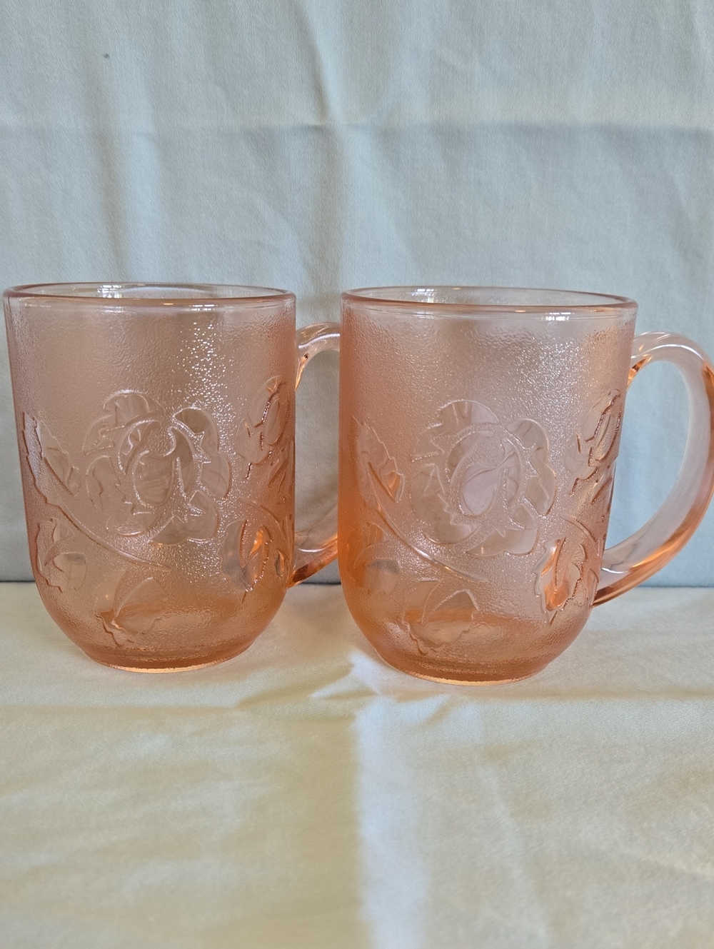 Vintage Arcoroc Rosaline Mugs - Set of 2